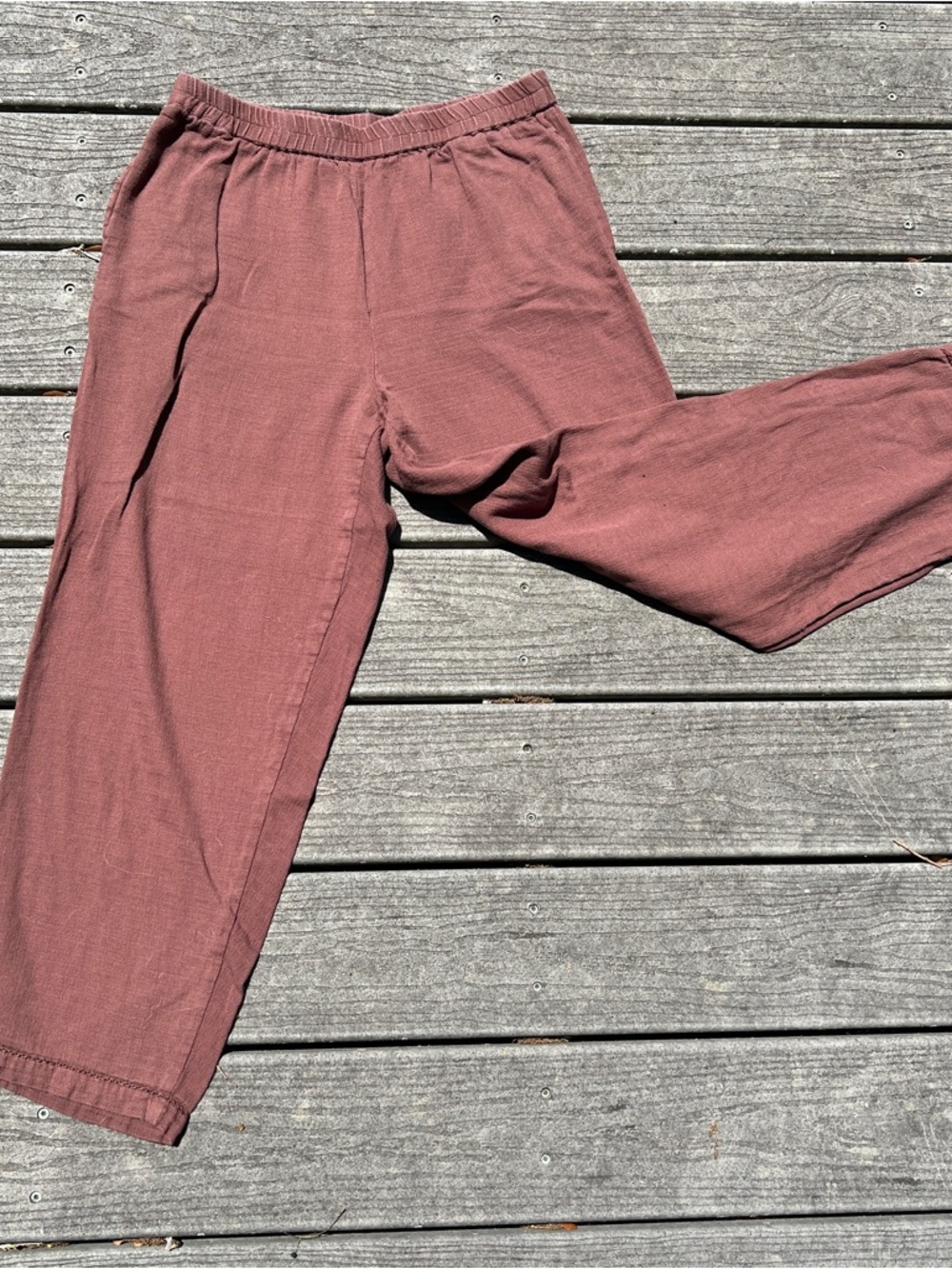 Marketplace: Mauve Elastic Waist Cotton Pants. Women’s Size Large.